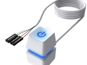 כפתור כיבוי והדלקה לבן Pc Power Reset Button With RGB