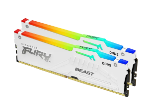 זכרון לנייח לבן Kingston Fury Beast RGB 32GB 2X16 DDR5 6000Mhz C3