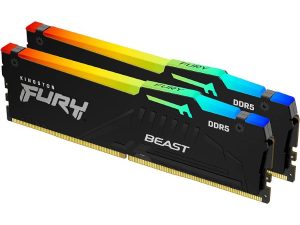 זכרון לנייח Kingston Fury Beast RGB 32GB 2X16 DDR5 6800Mhz C34
